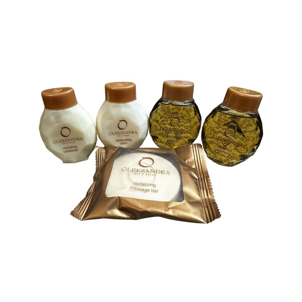 Set 5 Oleksandra Spa & Salon hotel toiletries Travel Size Treasure Island Hotel